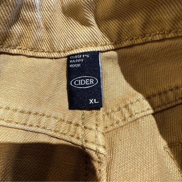 Cider Women’s Mustard Gold Khaki Wide Leg Jeans Pants Trousers Pockets NWT XL - Picture 3 of 8